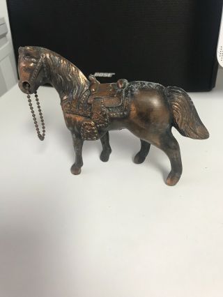 Vintage Bronze Horse Figurine 6 " X 4 " (b9)