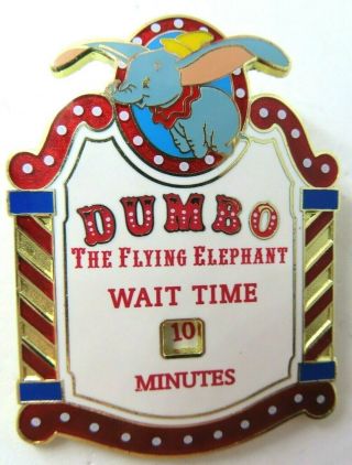 Disney Pin Wdi - Wait Time Sign - Hkdl Dumbo The Flying Elephant Le 300 72611
