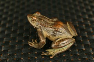 Japanese China Old Bronze Hand Cast Frog Statue Figure Collectable Ornament Big