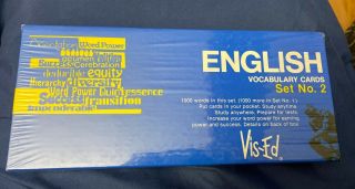 Vintage Vis - Ed English Vocabulary Cards 1000 Flash Cards Set No 2 Package