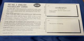 Vintage Vis - Ed ENGLISH Vocabulary Cards 1000 Flash Cards Set No 2 Package 3