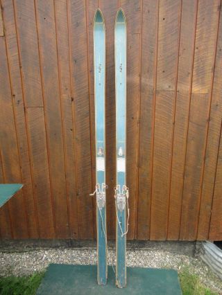Vintage Hickory Wooden 82 " Skis Has Finish And Signed Schler Fury