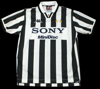 Mens Juventus Italy Sony Minidisc Kappa 1996 - 97 Vintage Soccer Jersey Large L