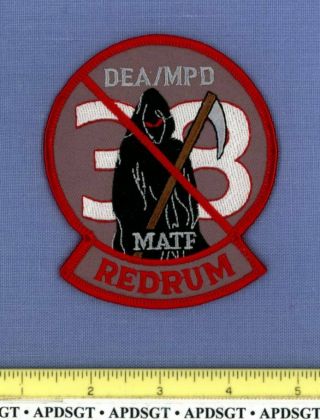 Dea Metro Dc Homicide Unit Washington Dc Federal Police Patch Grim Reaper Skull