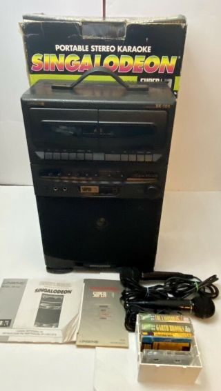 Vintage Singalodeon Portable Stero Karaoke Model Sk - 104 Double Cassette Players