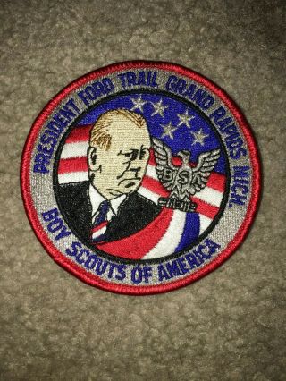Boy Scout Bsa President Ford Eagle Flag Gr Michigan Council Type 3 Trail Patch