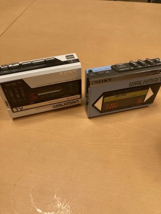 Does Not Work Sony Walkman Wm - 55 Wm - F85 Set Of 2 Retro Vintage Audio Tape Player