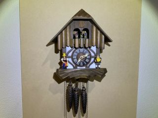 Vintage Black Forest Cuckoo Clock Swiss Chalet Musical Shape