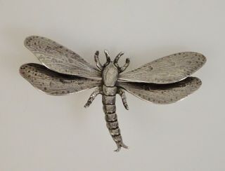 Vintage Cini Sterling Silver Dragonfly Brooch Pin - 58667