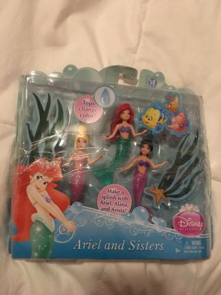 Disney Princess Ariel And Her Sisters Doll Set,  3 Pack Little Mermaid Figures