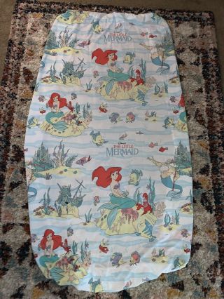 Vtg 90s Disney The Little Mermaid Twin Fitted Sheet Ariel Craft Cutter Fabric