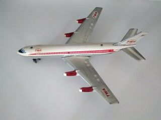 Vintage 1960s Twa Boeing Jet Airliner Plane Tin Battery Op Japan Marx