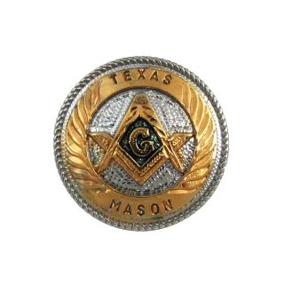 1 " Tx Mason Concho Masonic Lodge Leathercraft Jewelry Accessory Freemason Gift