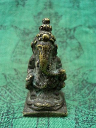 Lord Ganesh God Statue Om Hindu Magic Talisman Success Rich Lucky Thai Amulet