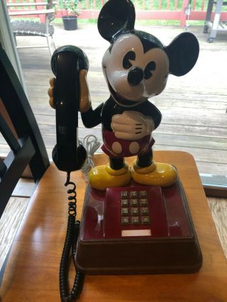 Vintage Mickey Mouse Push - Button Telephone - Walt Disney