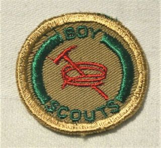 Mountaineer Boy Scout Proficiency Award Badge Tan Cloth Troop Large
