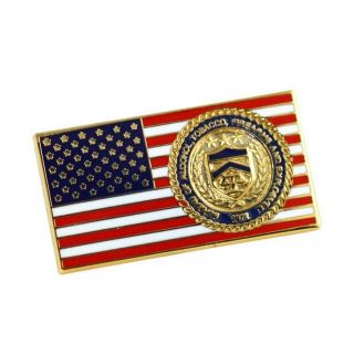 Atf Seal On U.  S.  Flag Hat Lapel Pin