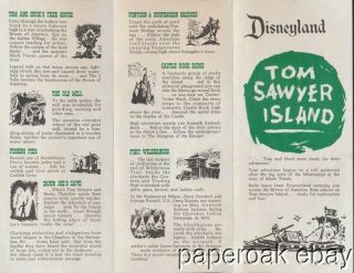 1957 Disneyland Tom Sawyer Island Folding Map