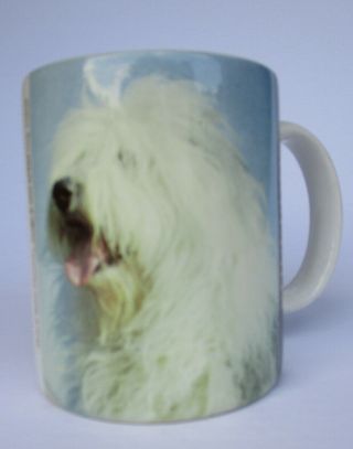Coffee Tea White Mug Cup Old English Sheepdog Photo Breed History 1993 Xpres