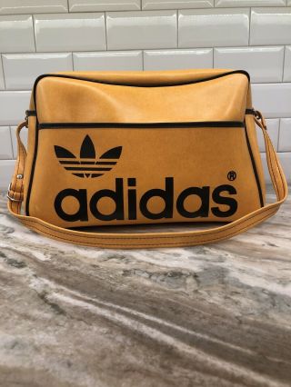 Vintage Adidas Sports Shoulder Strap Gold Bag Front Pocket.  Jugoslavija Art 4031