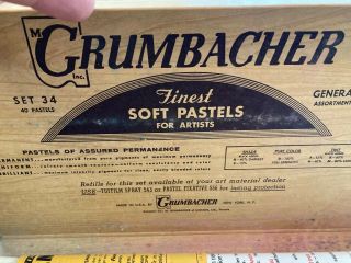 Vintage Grumbacher Set No.  34,  40 Soft Pastels Art Supplies -