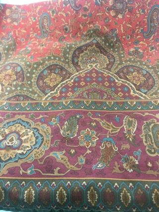 Vintage Ralph Lauren Equestrian Paisley Red Brown Gold 2 King Pillowcases 18x40