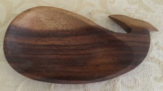 Vintage Carved Wood Whale Pin Dish