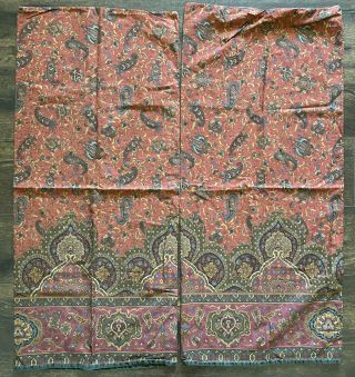Vintage Ralph Lauren Equestrian Paisley Red Brown Gold 2 King Pillowcases