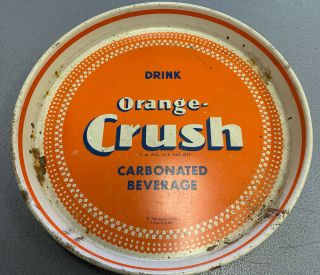 Vintage Orange Crush Soda Carbonated Beverage Tin Litho Tray