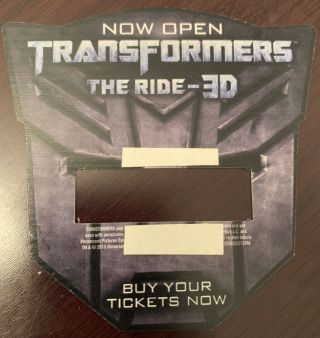 Universal Orlando Transformers The Ride - 3d Employee Name Tag Add - On Rare