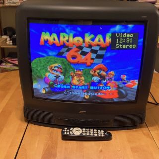 Stereo Zenith 19 " Color Retro Classic Vintage Gaming Crt Tv Television N64 1996