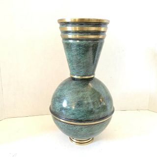 Vintage Pal Bell Vase 12” Tall Israel Bronze Metal Brass