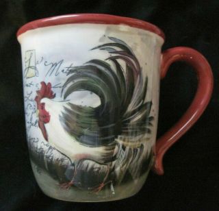 Susan Winget Certified International " Le Rooster " Ceramic Coffee Mug 18 Oz