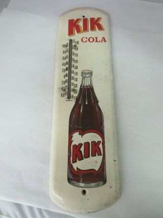 Vintage Advertising Kik Cola Soda Tin Thermometer 58 - J