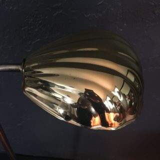 Vintage Adjustable Brass Clam Shell Floor Lamp MCM Art Deco 38” 3