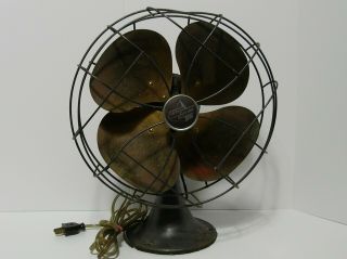 Vintage Emerson Electric Brass Blade 12 " Oscillating Fan 6250d