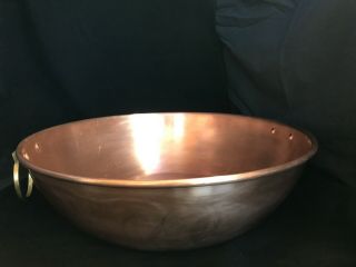 Solid Copper; Exceptional Xl Confiture Jam Jelly Pan; Vintage 1970’s By Cobre.