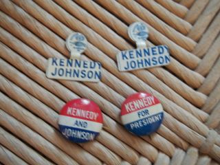 1960 John Kennedy Lyndon Johnson Presidential Campaign Assorted Pins