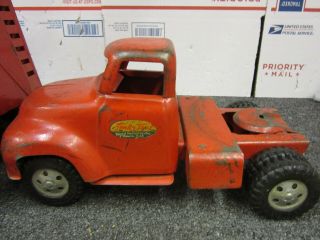 Vintage Red TONKA Toys Mound Metalcraft Livestock Truck with Trailer Hauler 3