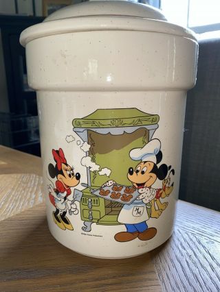 Vintage Minnie And Mickey Cookie Jar Treasure Craft Walt Disney Ceramic Canister
