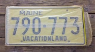 Vintage 1970’s 1973 Maine Pair License Plates Nos Old Stock 790 773 Set