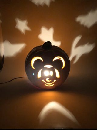 Vintage Walt Disney Mickey Mouse Pumpkin Head Lighted Blow Mold Jack - O - Lantern