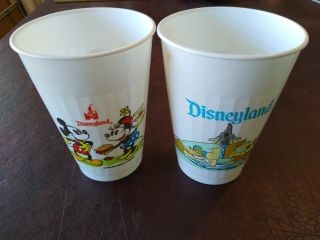 Vintage Plastic Disneyland Cups Splash Mountain Mickey Minnie Pluto Coke