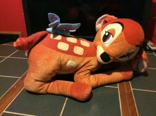 2001 Fisher Price Plush Bambi W Butterfly 22” With Tag Disney Deer Jumbo Stuffed