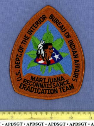 Bia Marijuana Drug Task Force 2 Washington Dc Indian Tribal Federal Police Patch