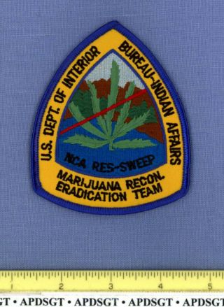 Bia Marijuana Drug Task Force 1 Washington Dc Indian Tribal Federal Police Patch