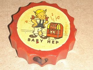 1930s - 40s Walt Disney Bakelite Pencil Sharpener Baby Hep Red
