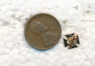 Old 10k Gold Knights Templar Masonic Cross Crown Pin Screw Back