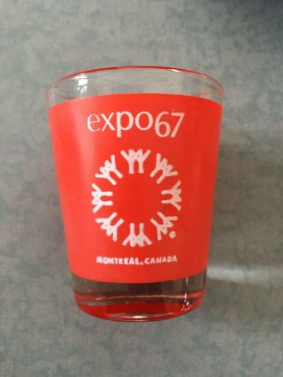 Expo 67 Montreal Canada 1967 Red Logo Shot Glass