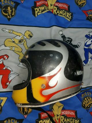 Vintage John Deere Snowmobile Helmet Flames And Antlers